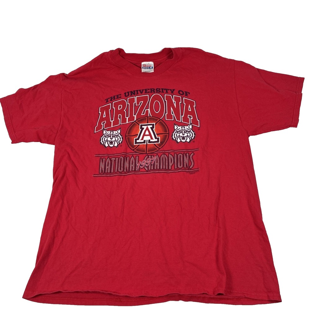 Vintage Hanes Beefy T Arizon Wildcats 1997 National Champs Shirt Size XL